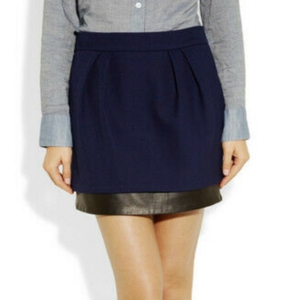 Maje skirt with wool/alpaga and lamb skin